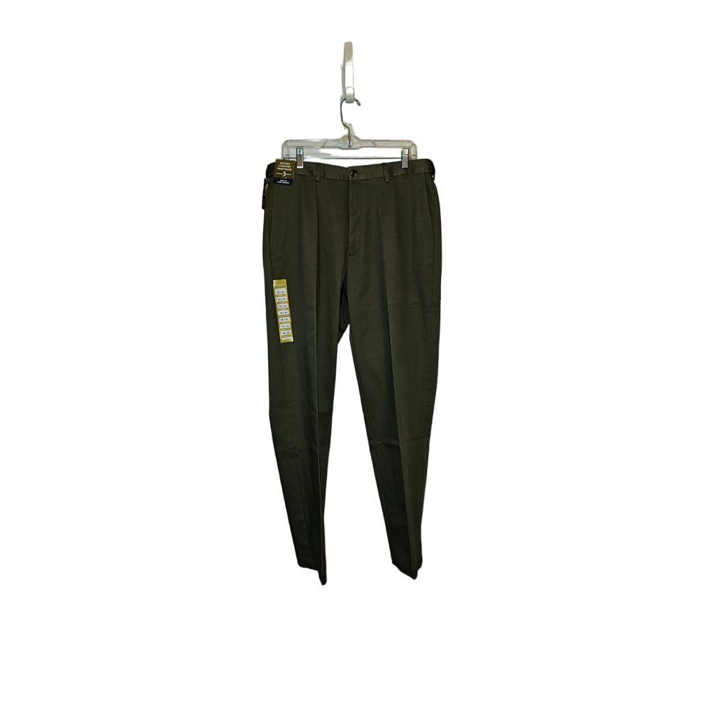 Haggar Mens Iron Free Classic Fit Flat Front Khaki Pant 36X32